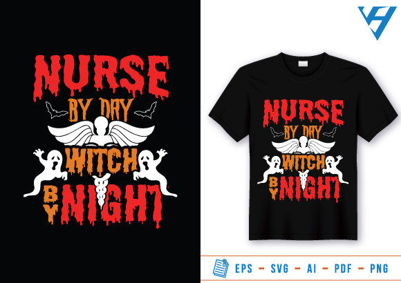Funny Halloween Nurse T-shirt Design Graphics