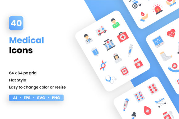 Medical Flat Icon Set for Creative Crafters