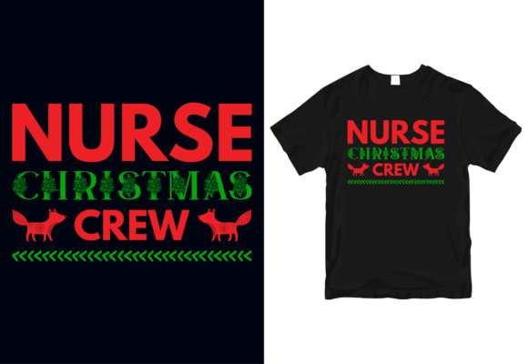 Nurse Christmas Crew T-shirt Design Graphics