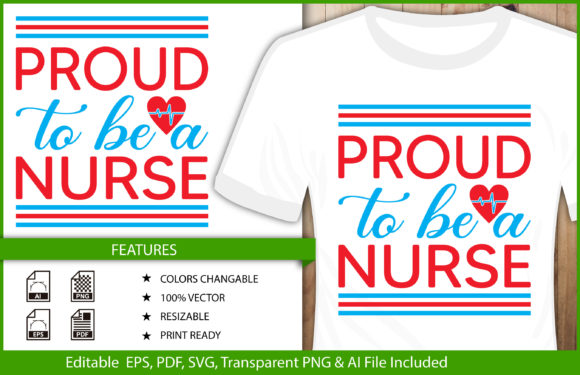 T-shirt Design Proud to Be Nurse Vector