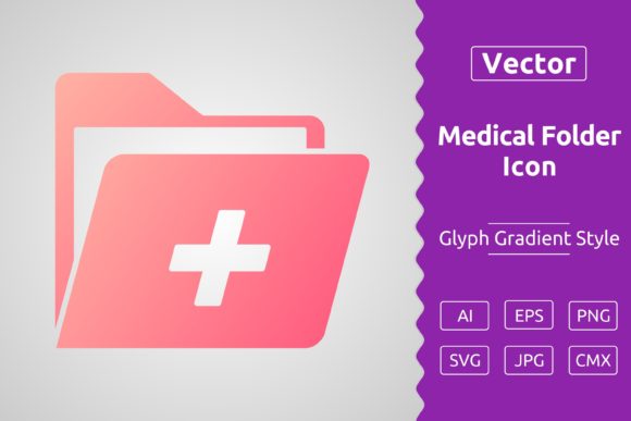 Vector Medical Folder Gradient Icon Graphics