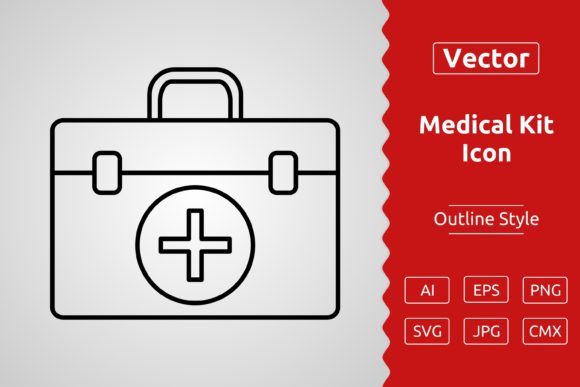Vector Medical Kit Outline Icon Graphics and Icons