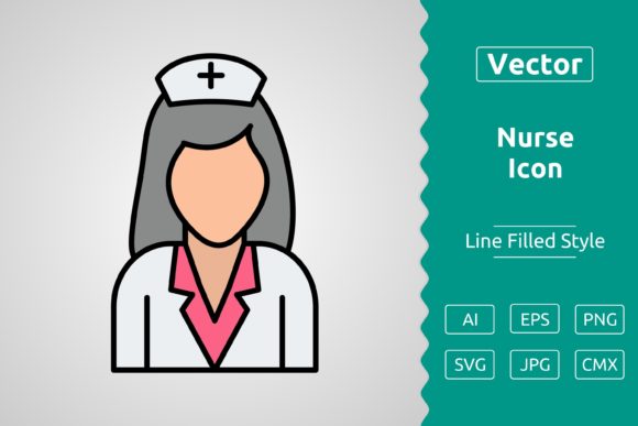 Vector Nurse Filled Outline Icon